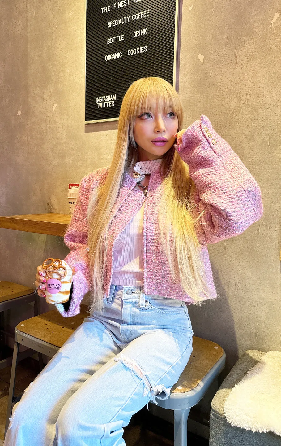 【20%OFF】Candy tweed jacket/2color