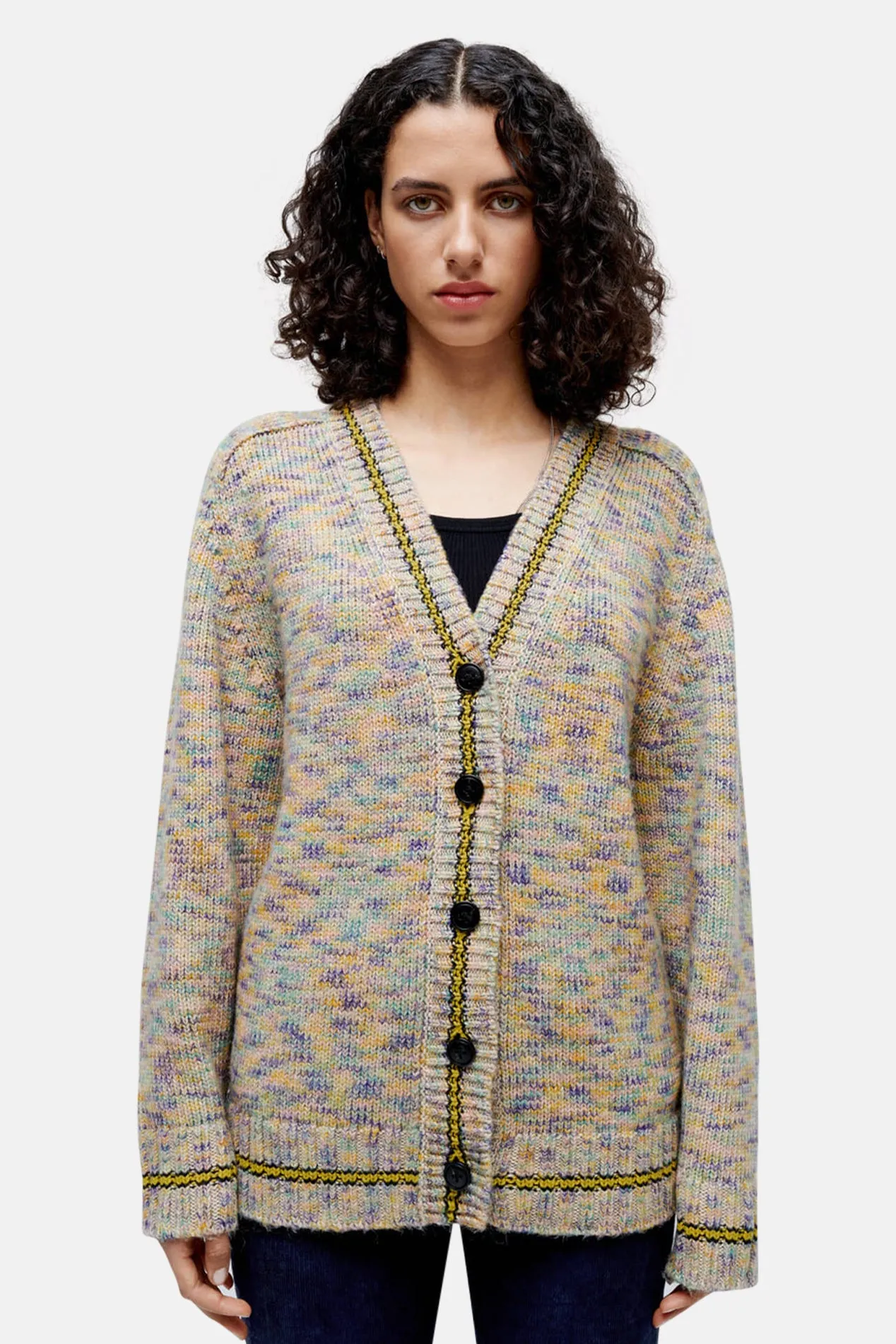 90s Oversized Cardigan Rainbow Multi