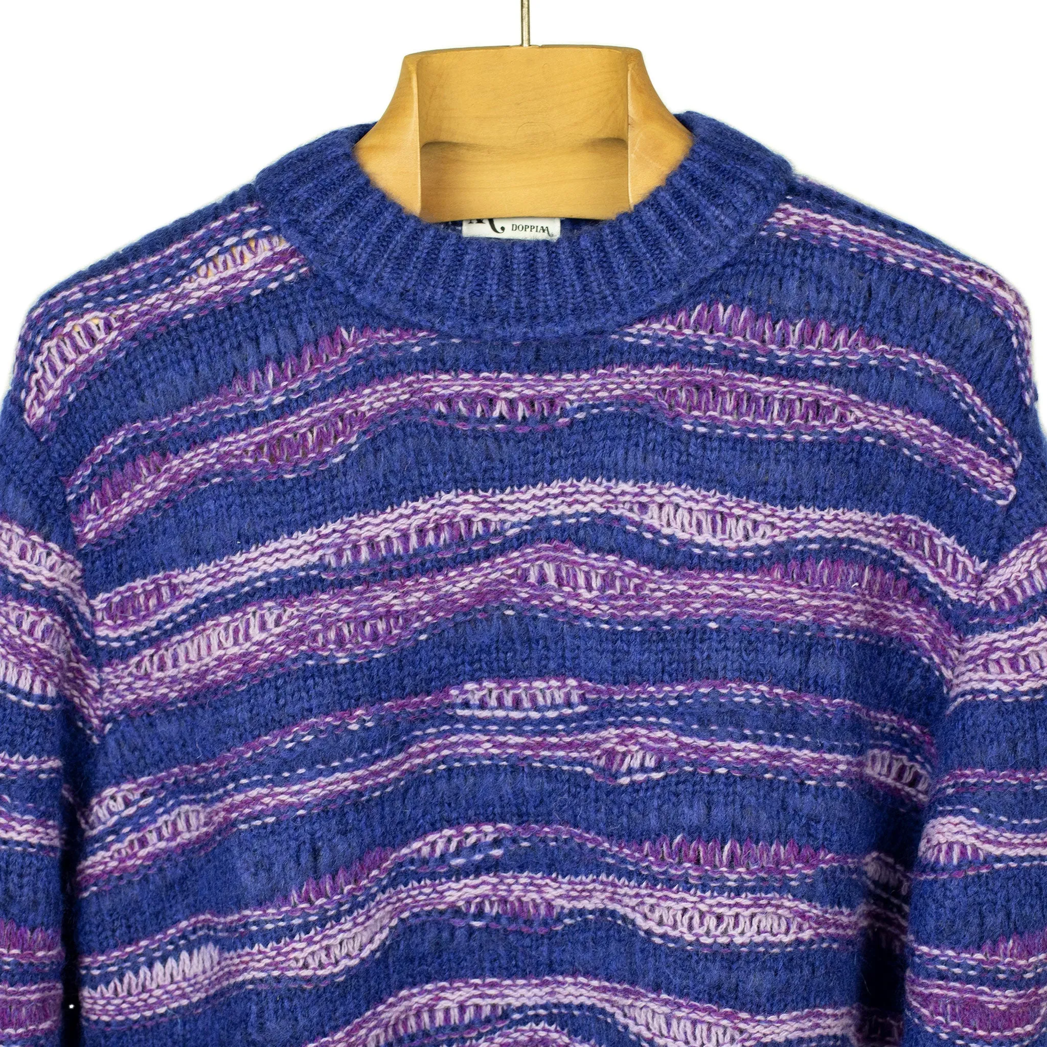 Aabuk Alpaca wool mix crewneck sweater with squiggly lines