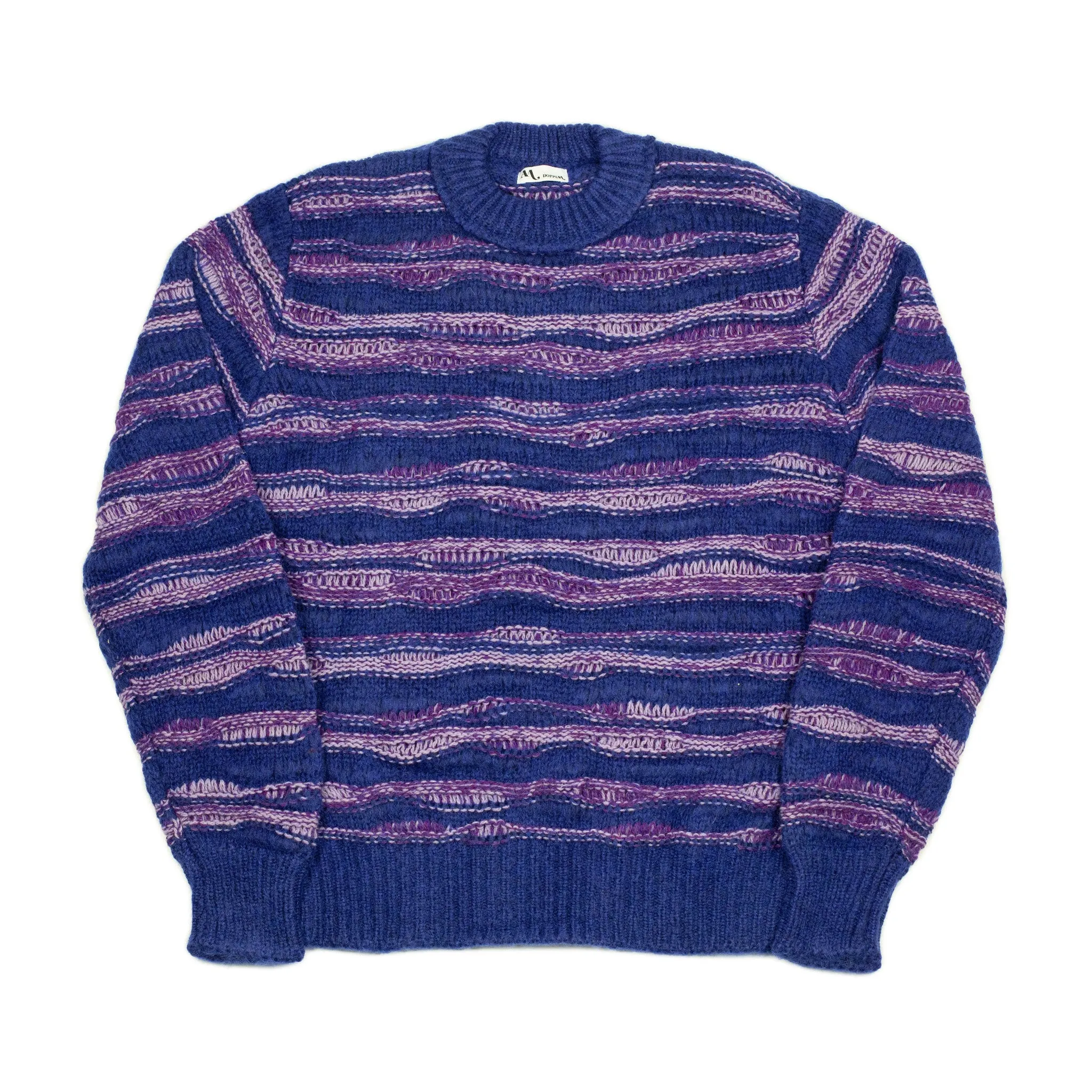 Aabuk Alpaca wool mix crewneck sweater with squiggly lines