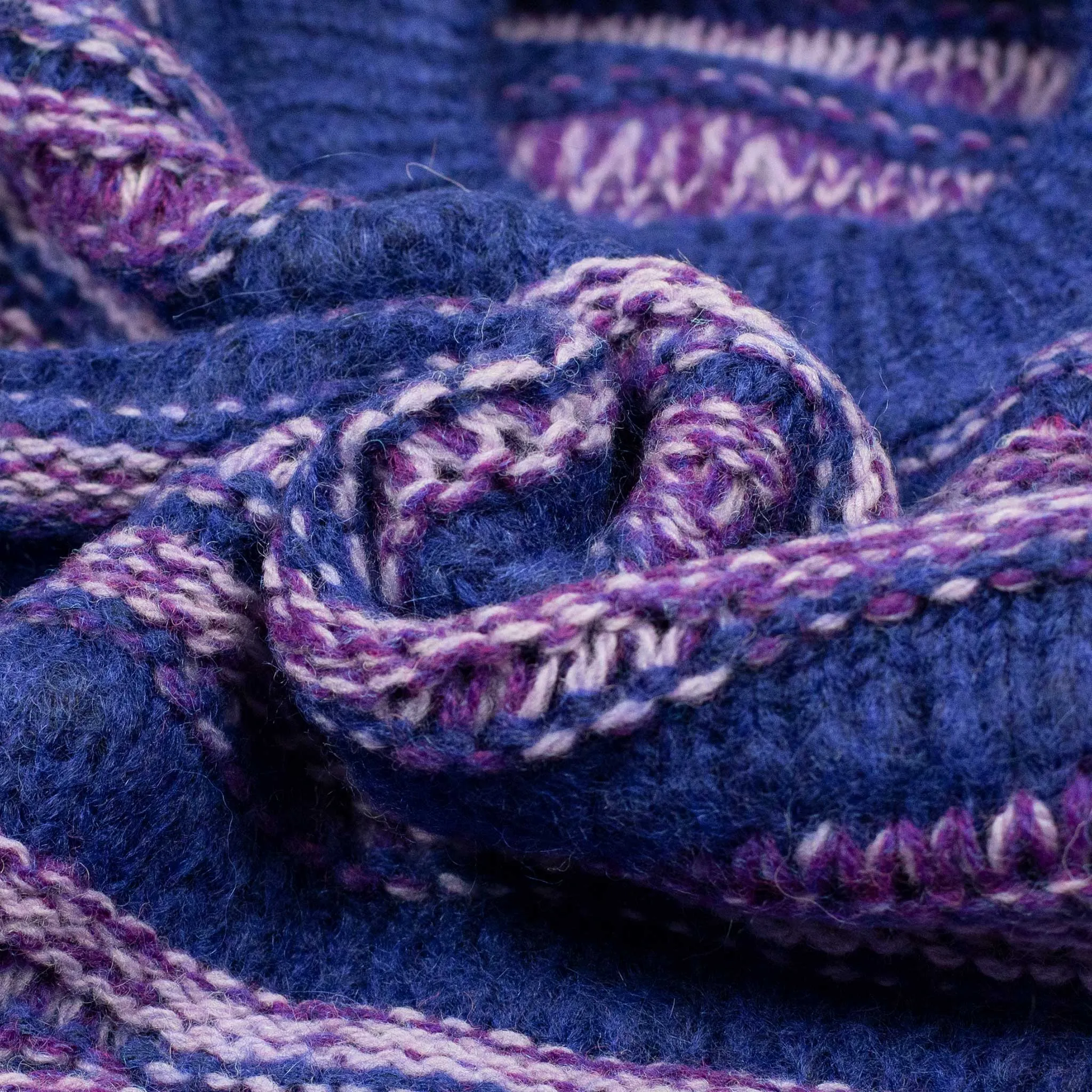 Aabuk Alpaca wool mix crewneck sweater with squiggly lines