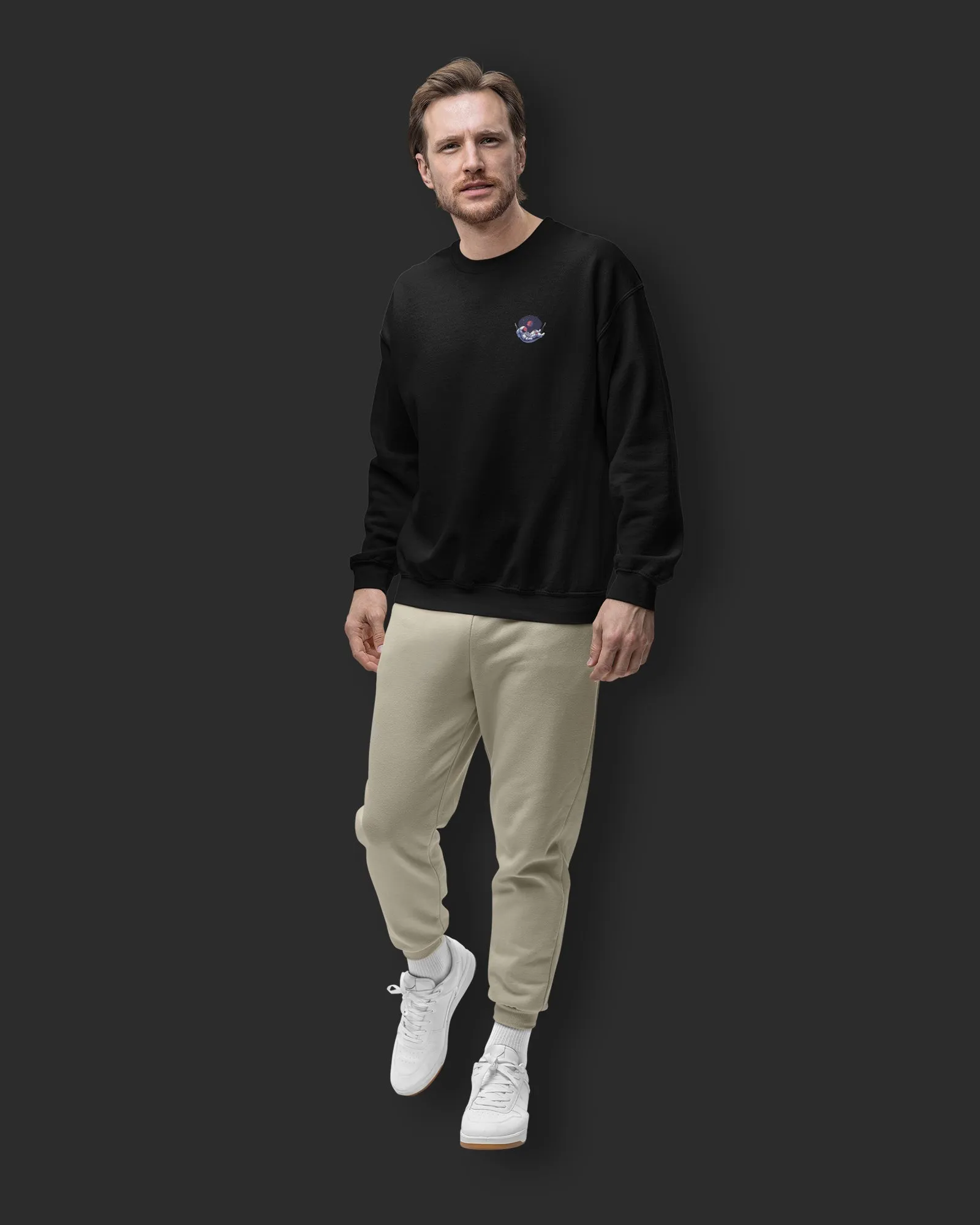 Astral Ascent Drop Shoulder Sweatshirt: Black