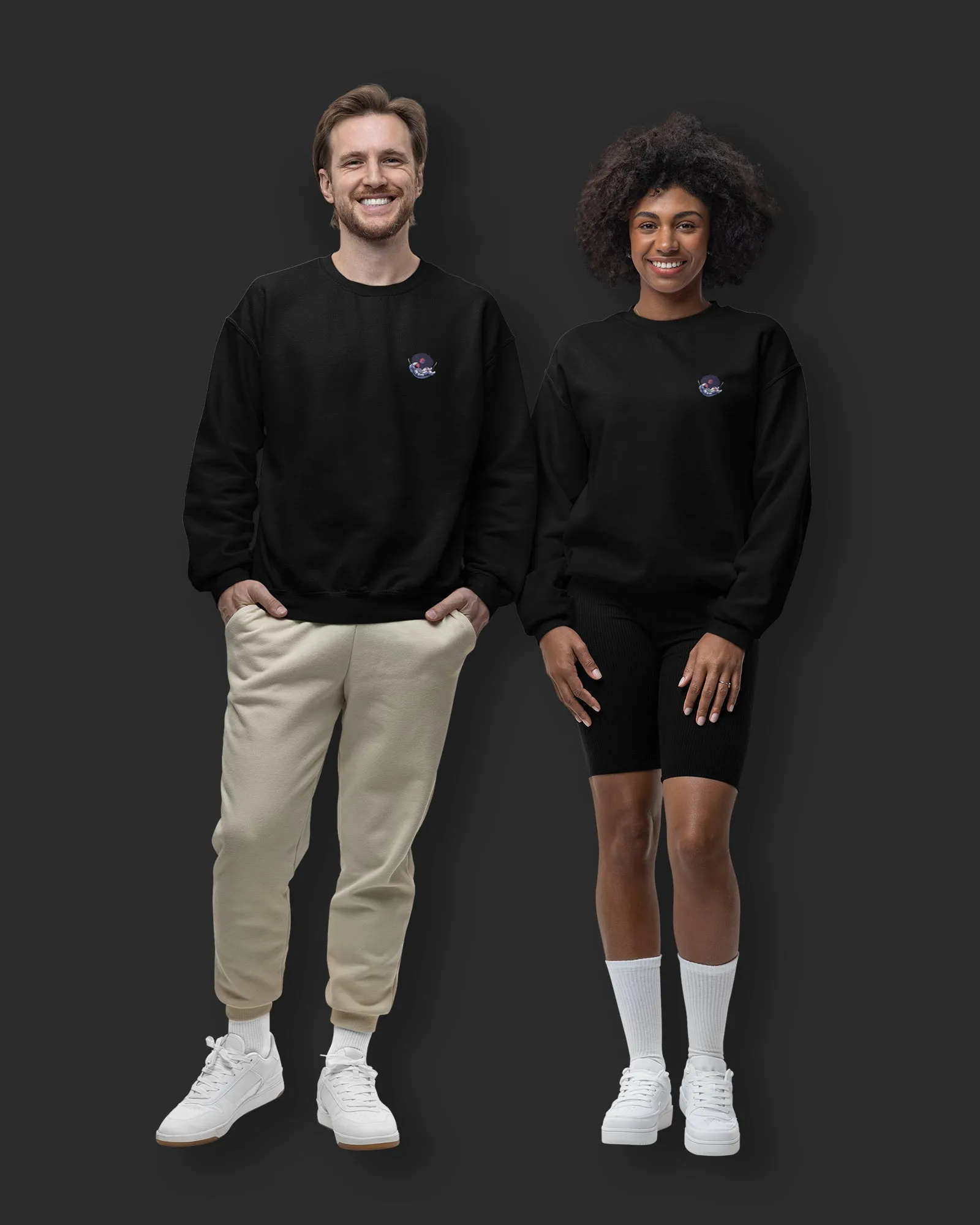 Astral Ascent Drop Shoulder Sweatshirt: Black