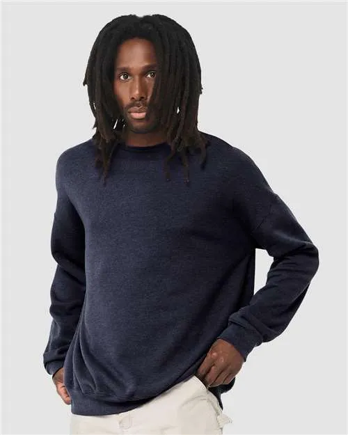 BELLA   CANVAS Sponge Fleece Drop Shoulder Crewneck Sweatshirt 3945 Heather Navy