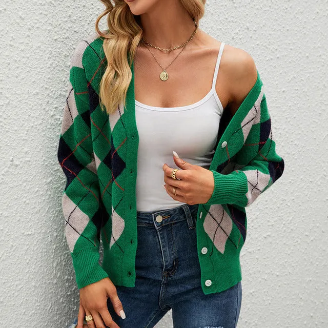 BerryBetty - Casual Geometric Knitted Cardigan