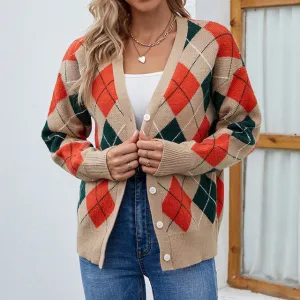 BerryBetty - Casual Geometric Knitted Cardigan