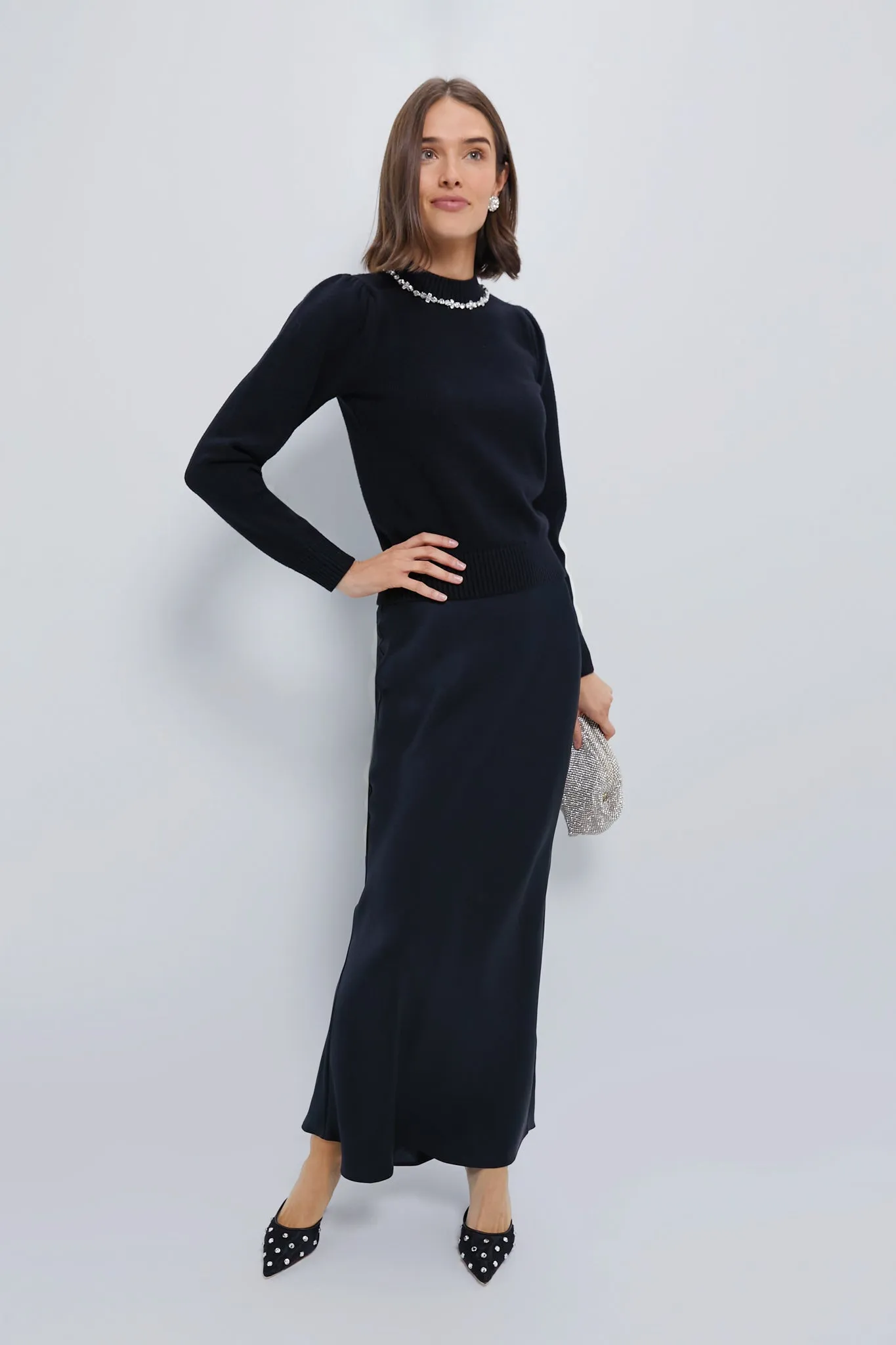 Black Bejeweled Lucy Sweater