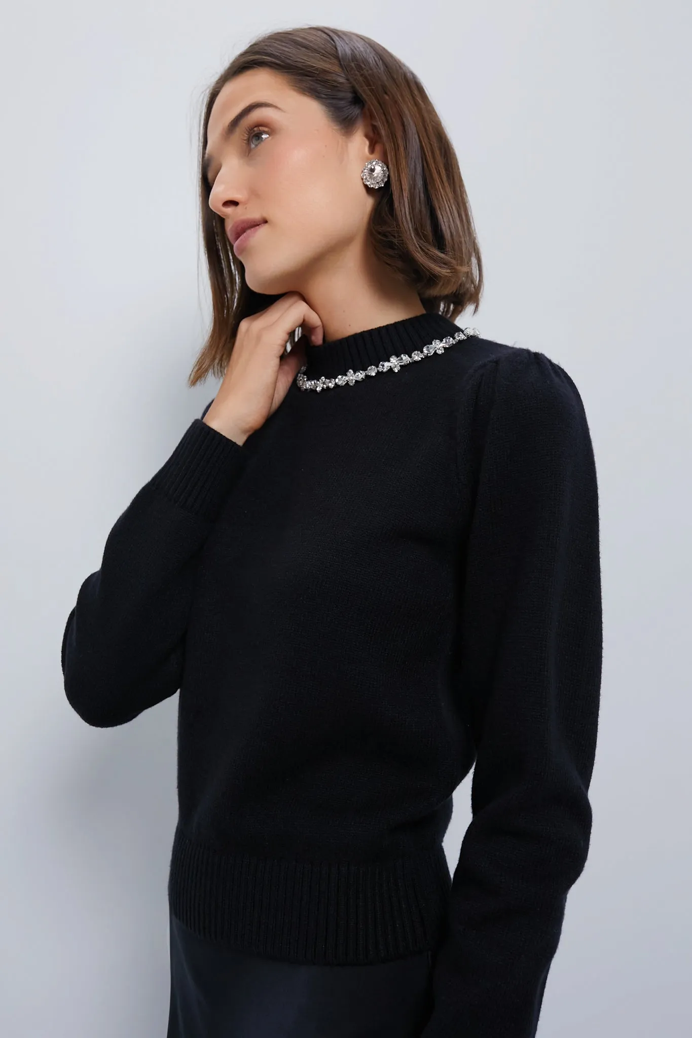 Black Bejeweled Lucy Sweater