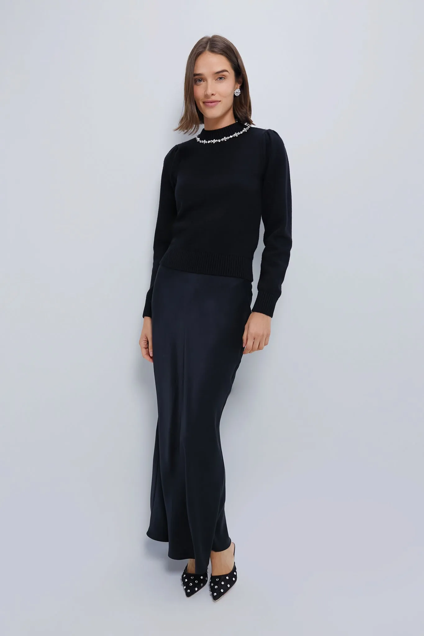 Black Bejeweled Lucy Sweater