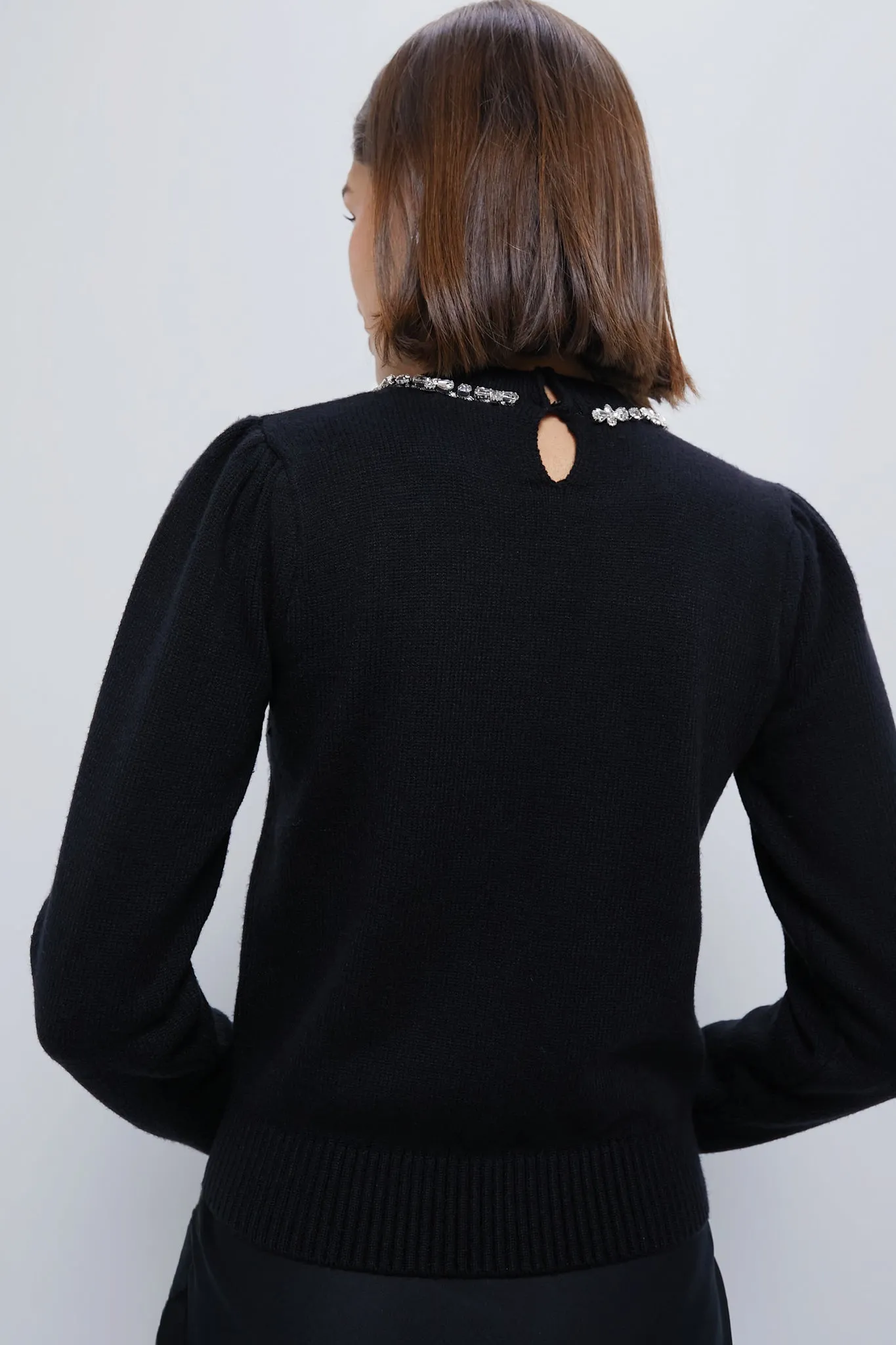 Black Bejeweled Lucy Sweater