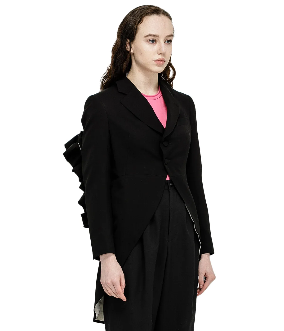 Black Cutout Tuxedo Jacket