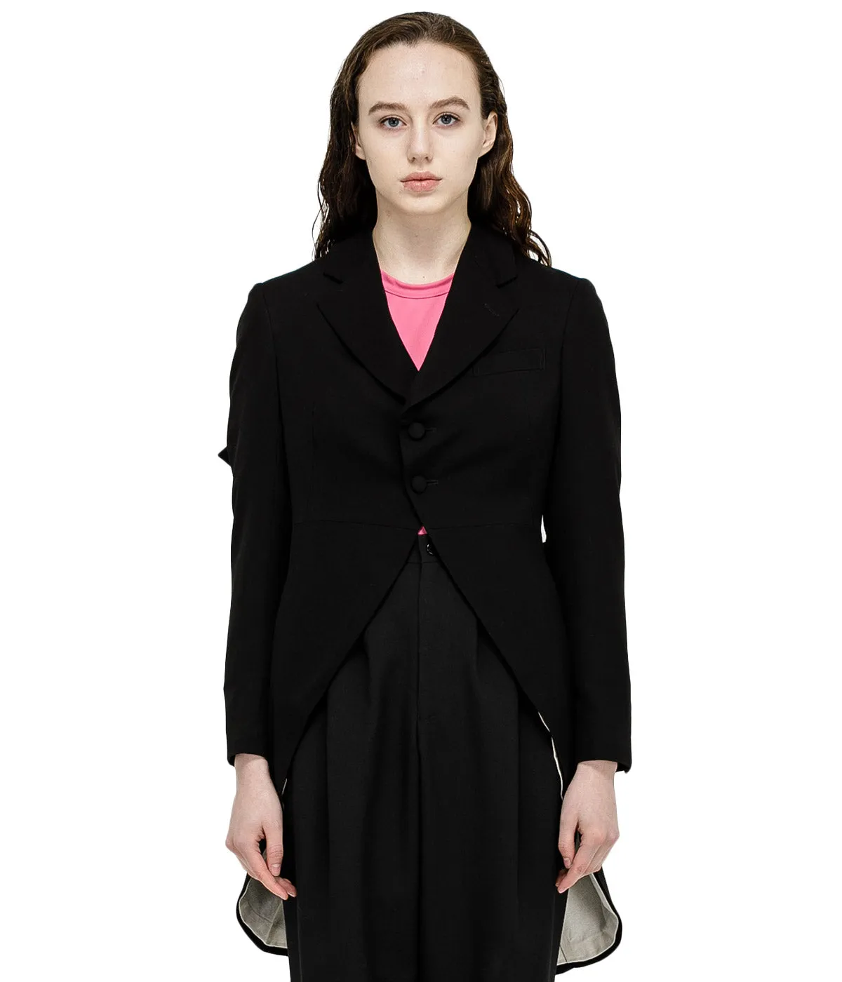 Black Cutout Tuxedo Jacket