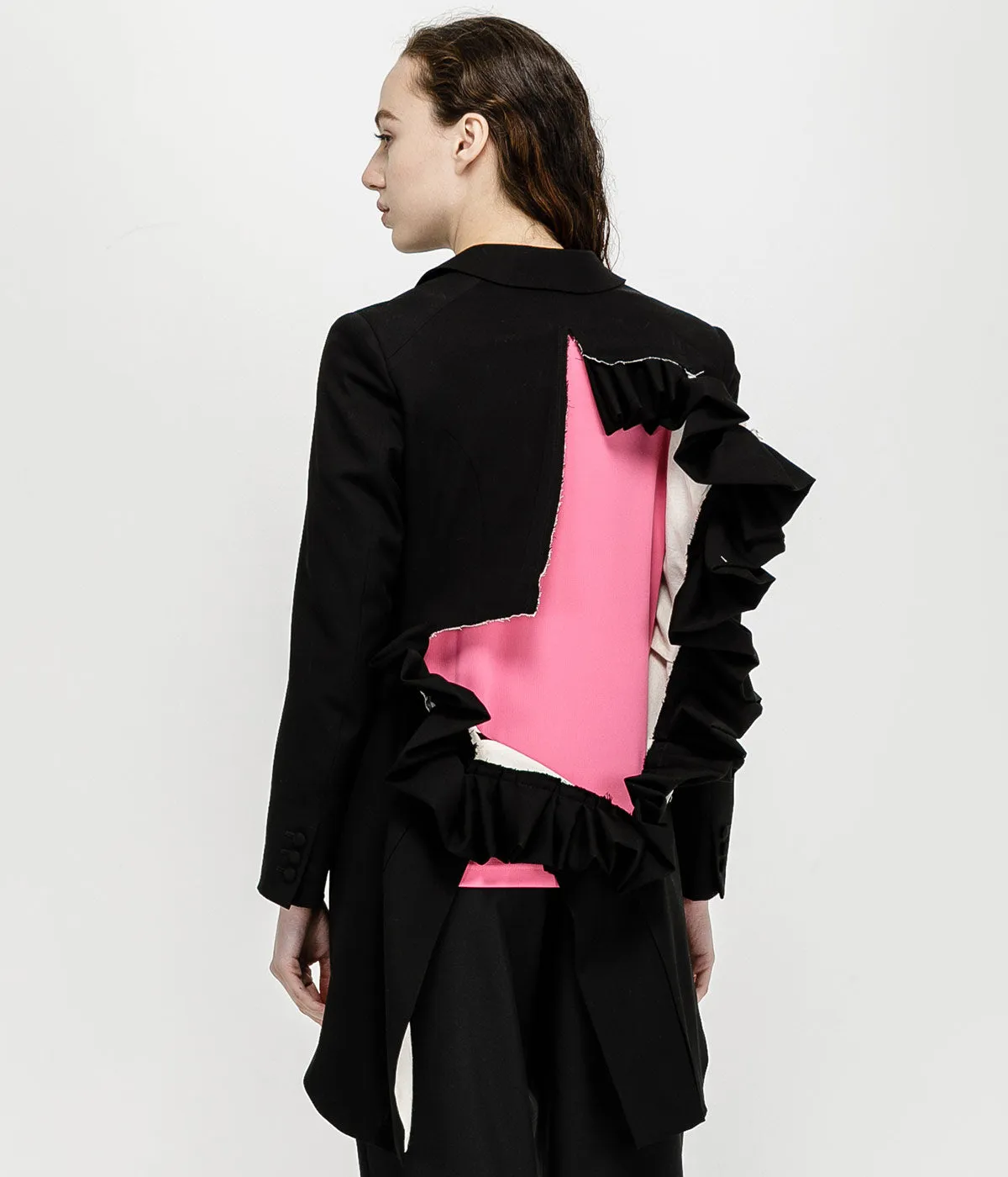 Black Cutout Tuxedo Jacket