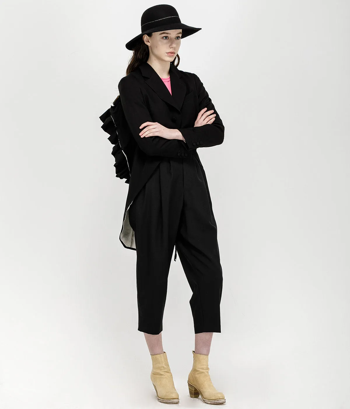 Black Cutout Tuxedo Jacket