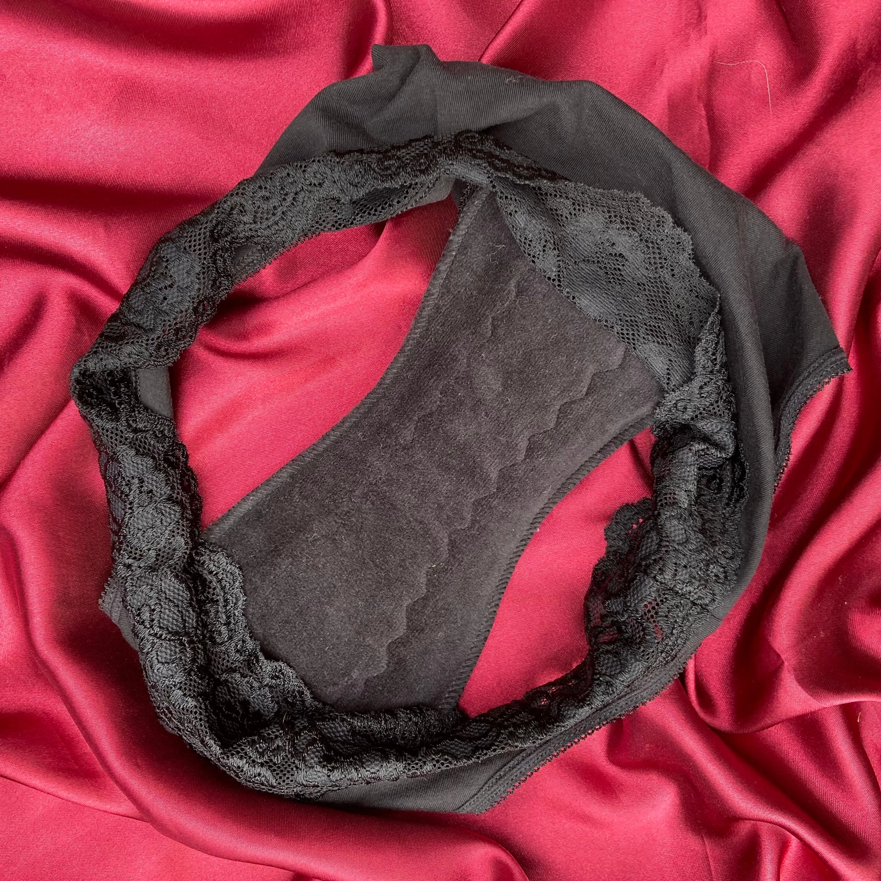 Black  Maxi Pad  - Organic Cotton Velour Reusable Period Pad
