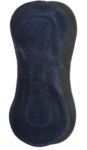 Black  Maxi Pad  - Organic Cotton Velour Reusable Period Pad
