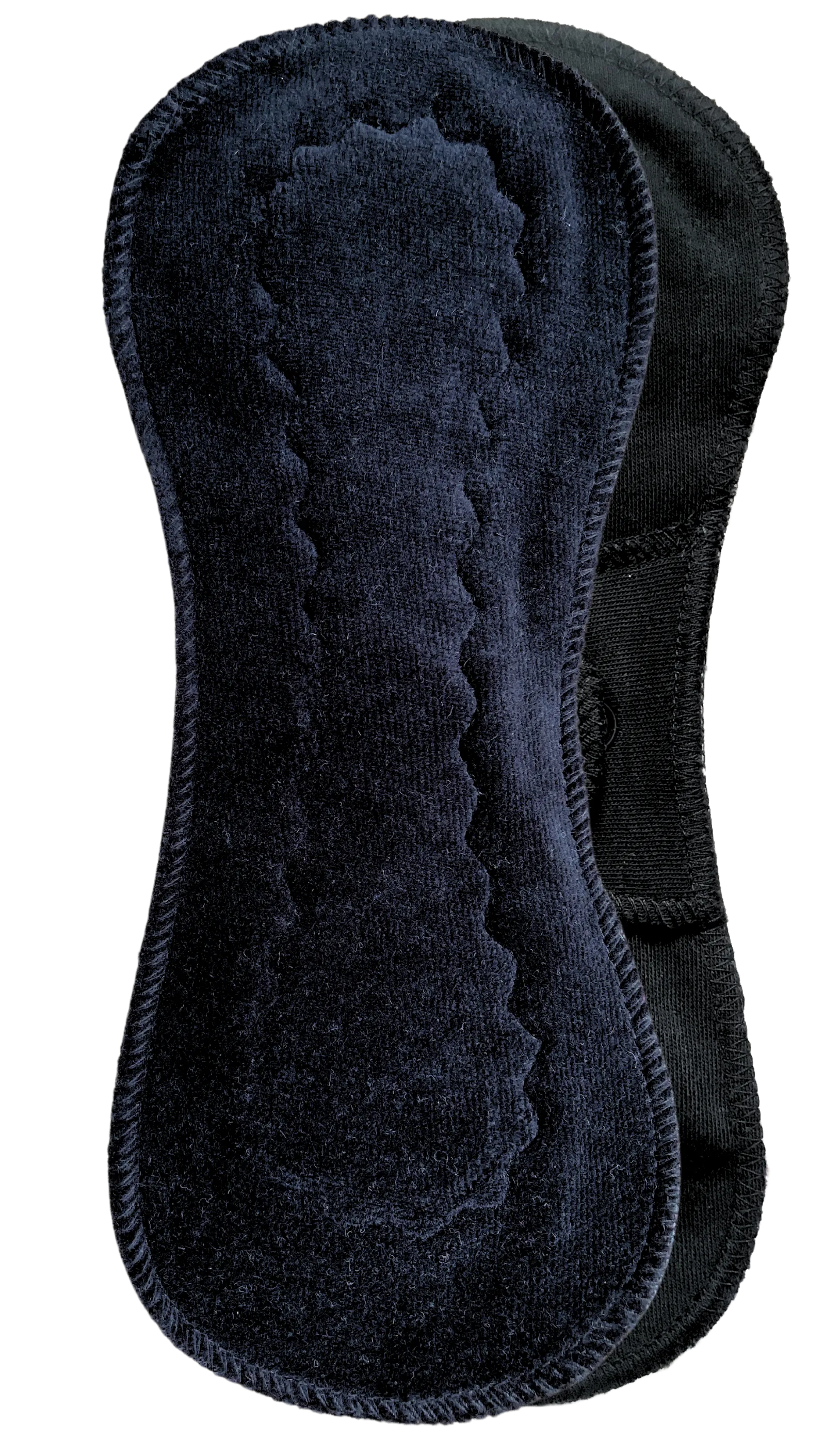 Black Maxi-Petite Pad - Organic Cotton Velour Reusable Sanitary Pad Incontinence Pad