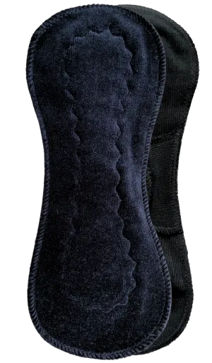 Black Maxi-Petite Pad - Organic Cotton Velour Reusable Sanitary Pad Incontinence Pad
