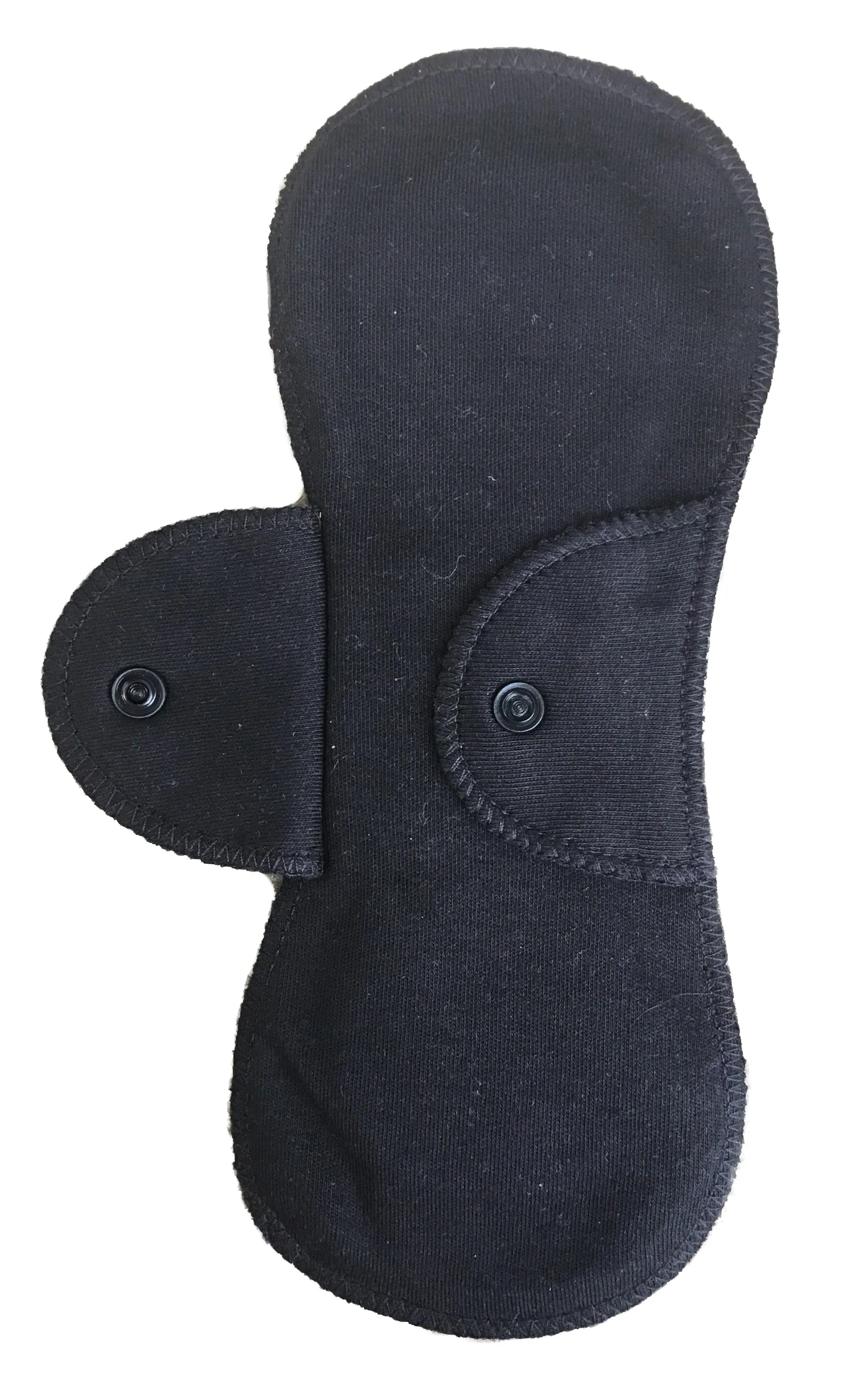 Black Maxi-Petite Pad - Organic Cotton Velour Reusable Sanitary Pad Incontinence Pad