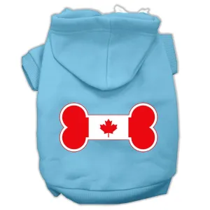 Bone Shaped Canadian Flag Screen Print Pet Hoodies Baby Blue S (10)