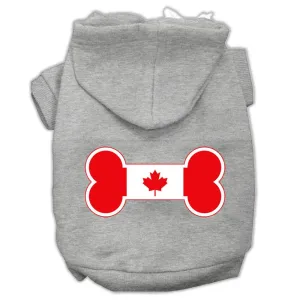 Bone Shaped Canadian Flag Screen Print Pet Hoodies Grey Xxxl(20)