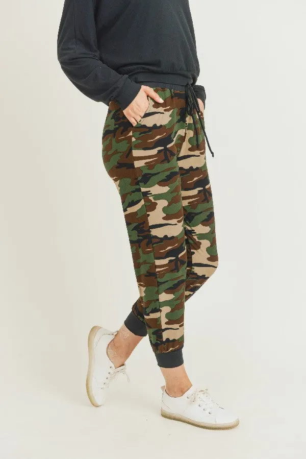 Camo Print High Rise Joggers