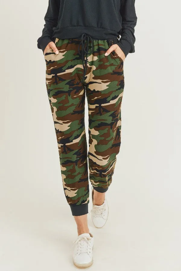 Camo Print High Rise Joggers