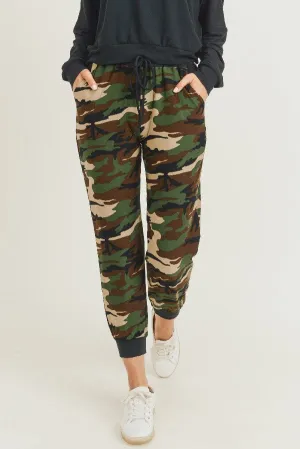 Camo Print High Rise Joggers