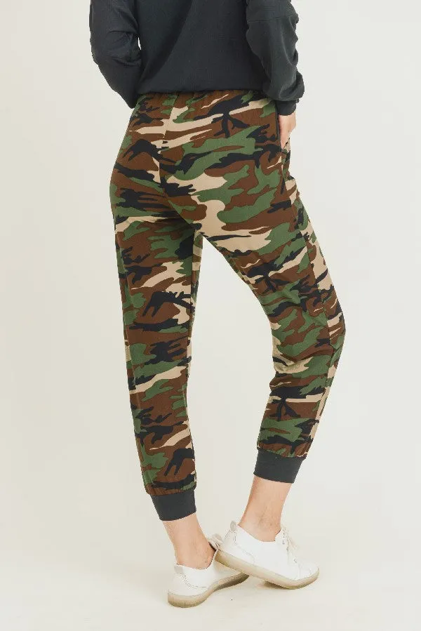 Camo Print High Rise Joggers