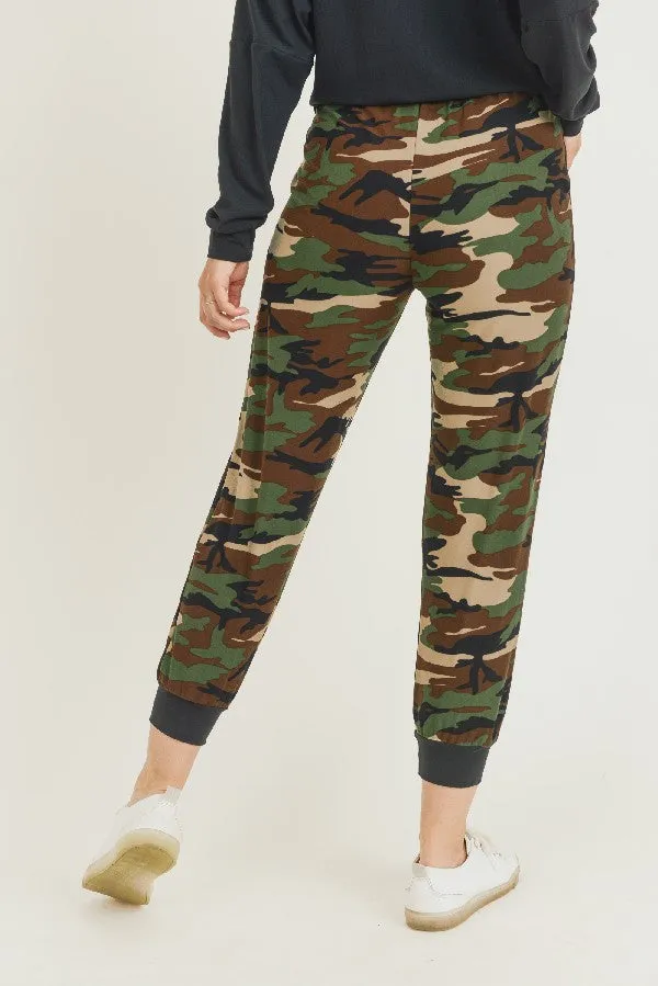 Camo Print High Rise Joggers