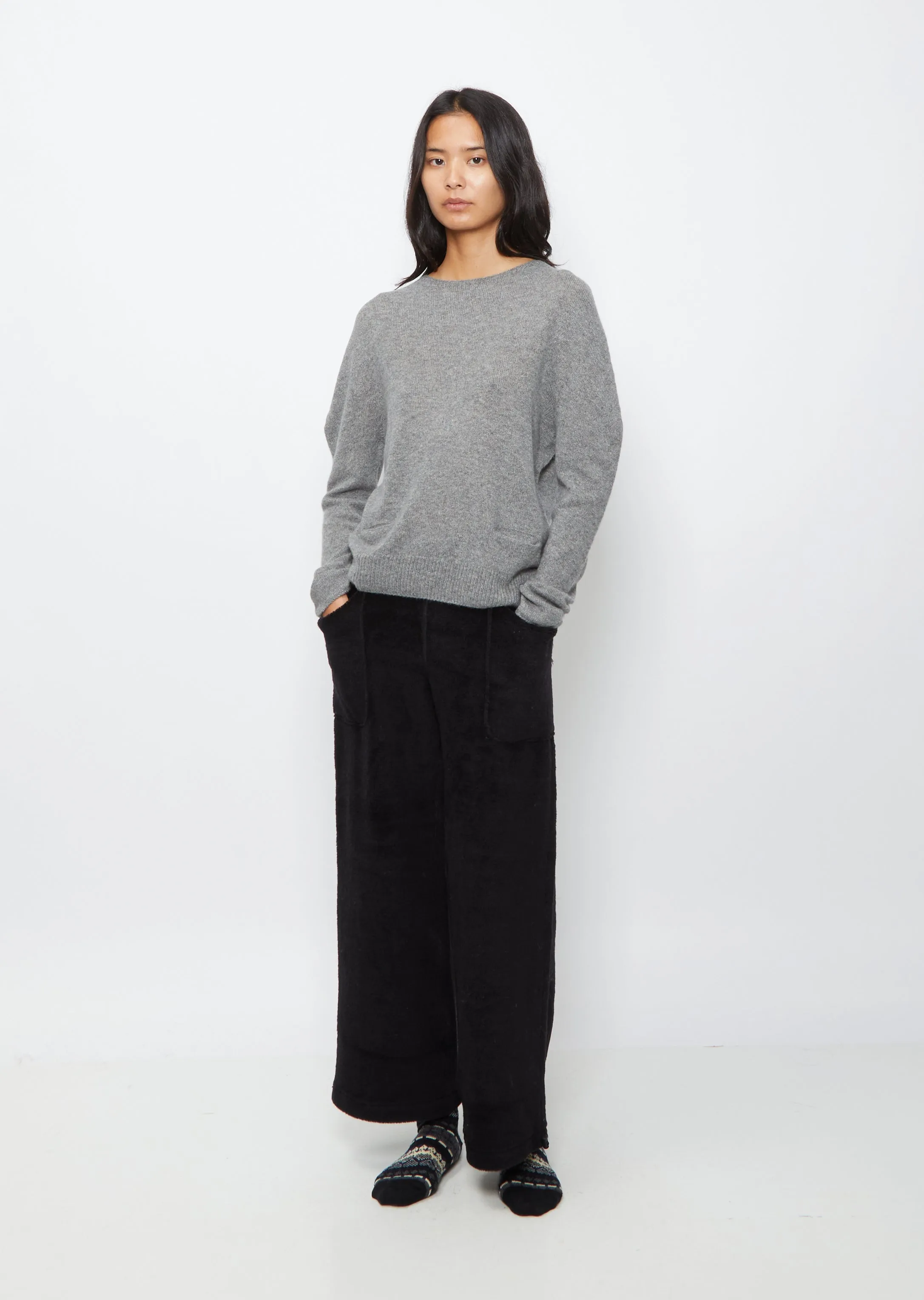 Cashmere Front Pocket Sweater — Grey