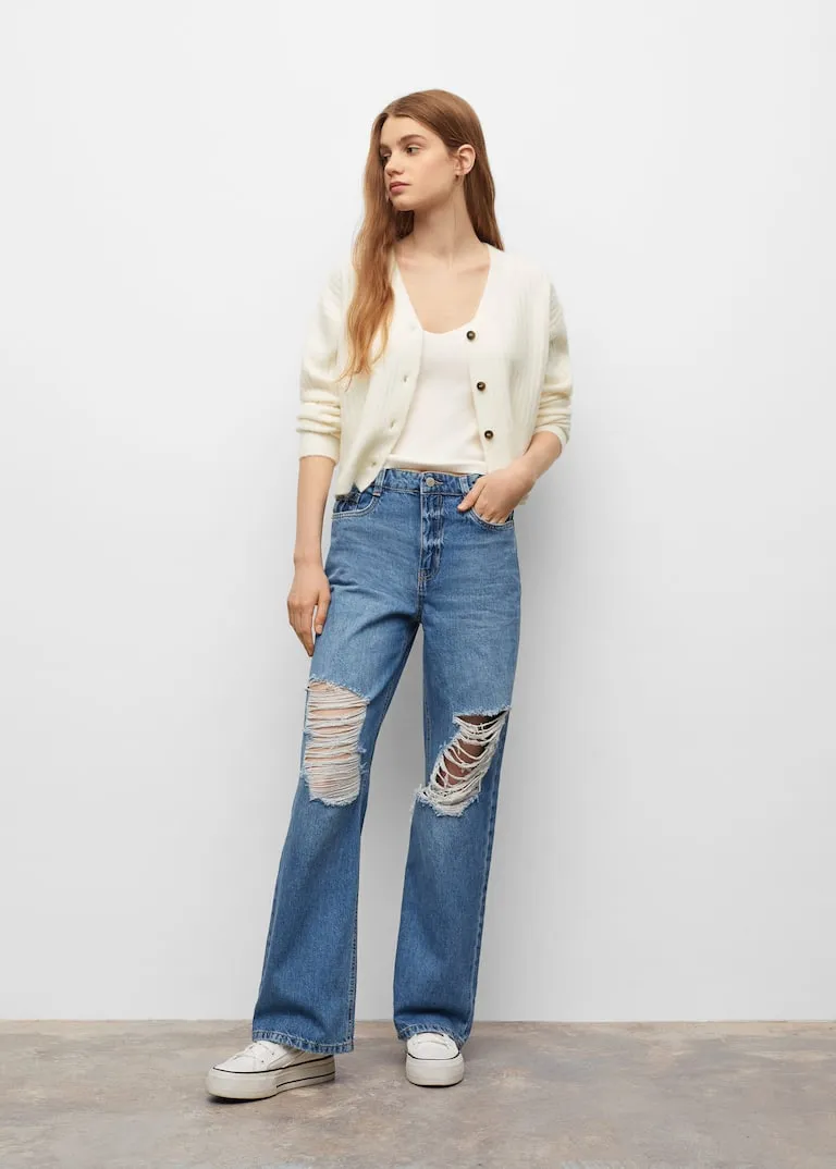 Chenille knitted cardigan