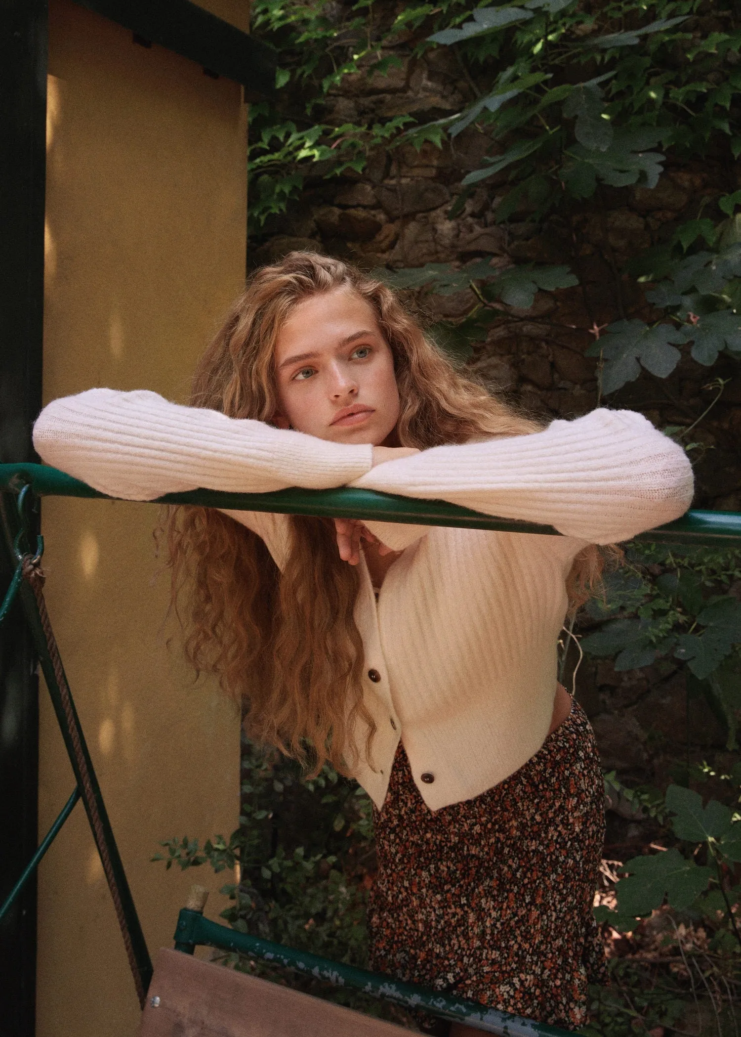 Chenille knitted cardigan