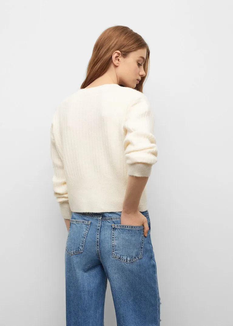 Chenille knitted cardigan