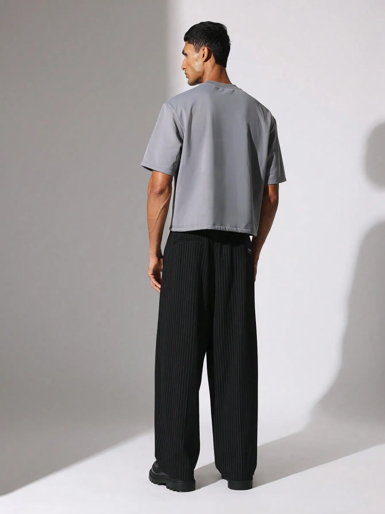 Crop Fit Short Sleeve Premium Soft Fleece Back Tee