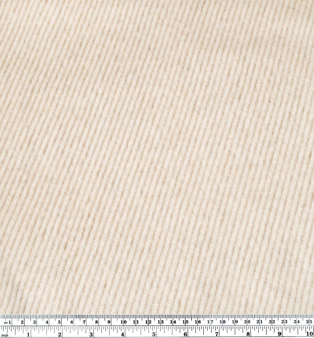 Deadstock Stripe Wool Blend Coating - Ivory/Biscuit