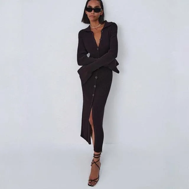 DressBetty - Knitted Sexy V Neck Dress Sweater