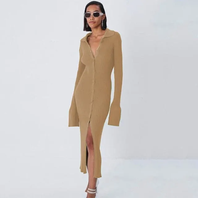 DressBetty - Knitted Sexy V Neck Dress Sweater
