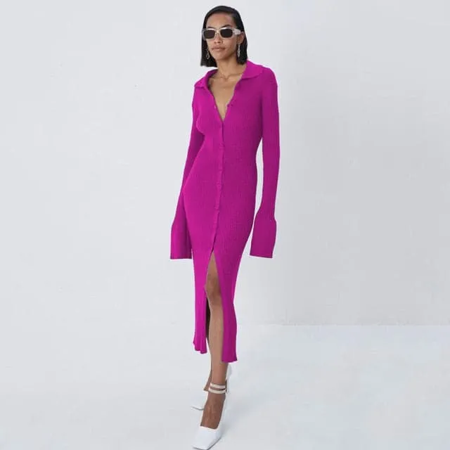 DressBetty - Knitted Sexy V Neck Dress Sweater