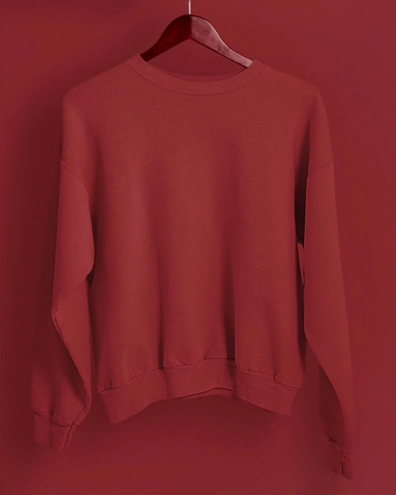Drop Shoulder Sweatshirt: Crimson