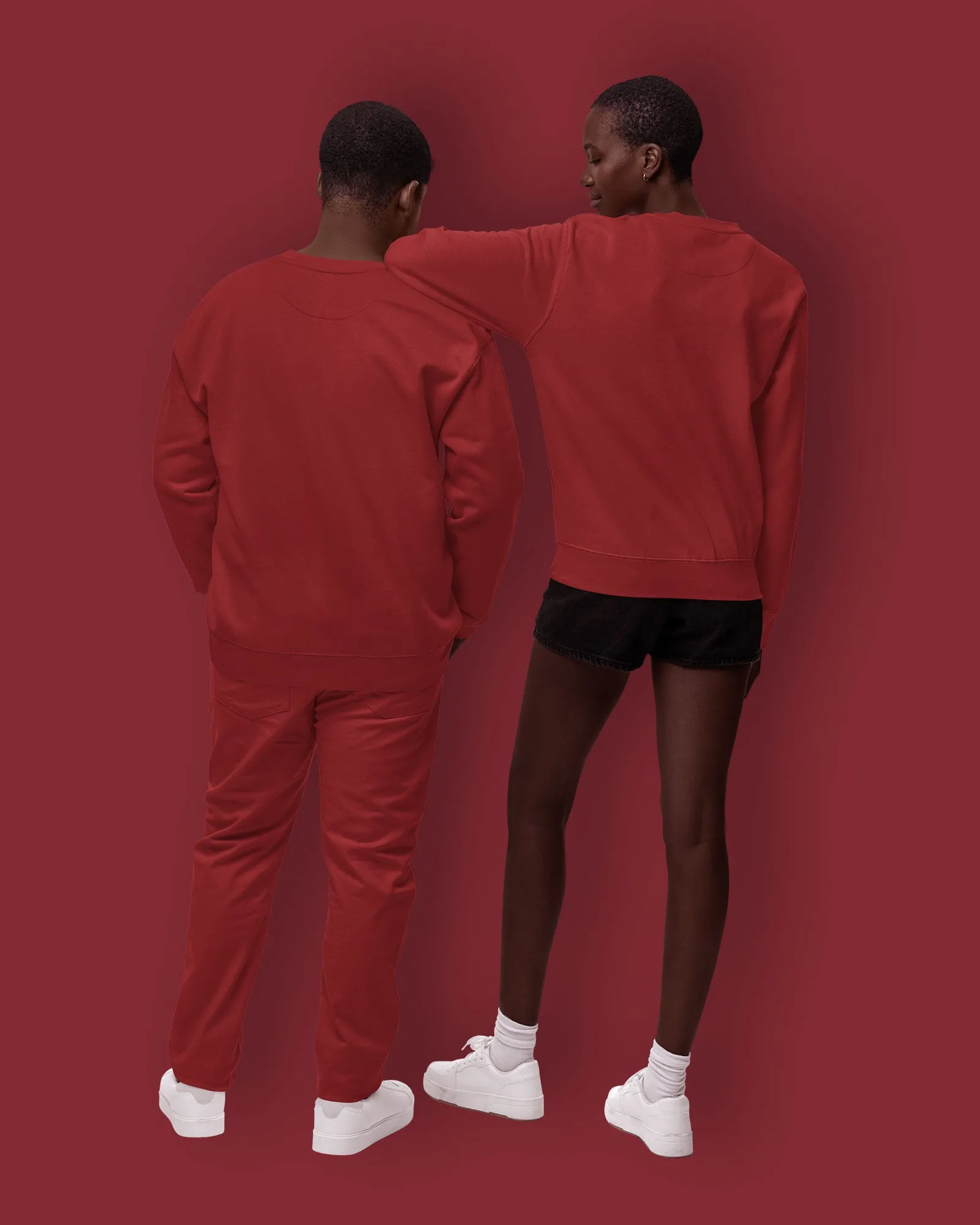 Drop Shoulder Sweatshirt: Crimson
