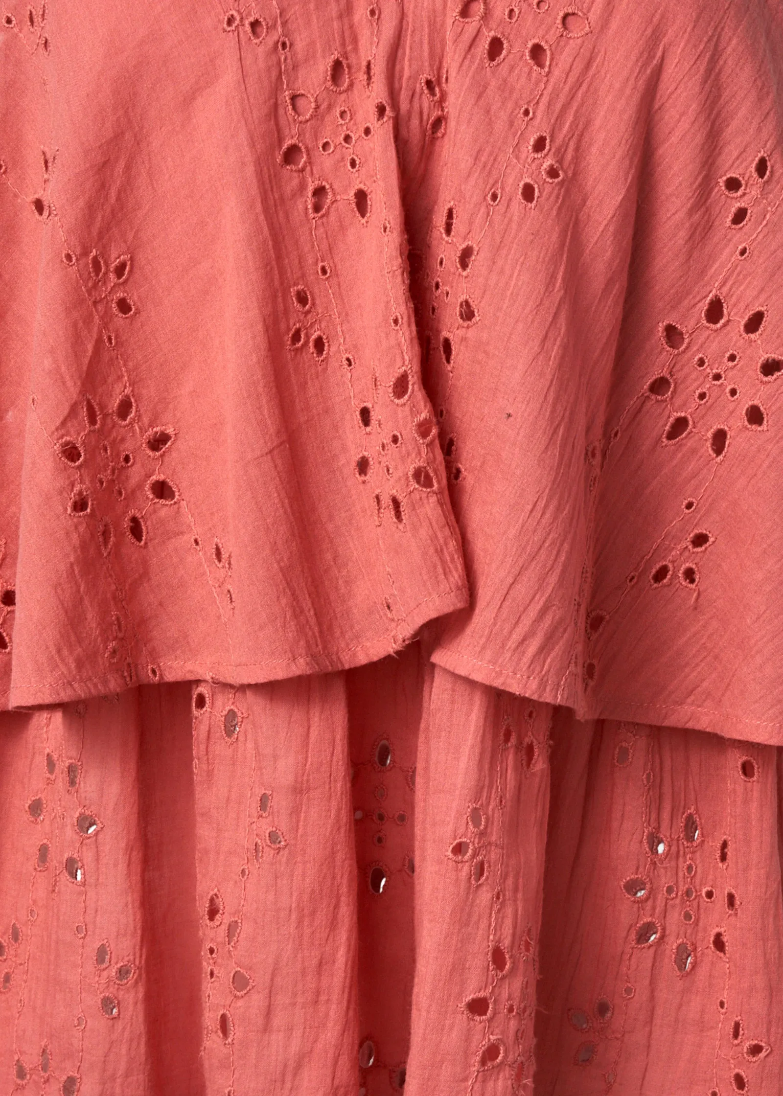 Eyelet Tiered Ruffle Cami - Burnt Orange