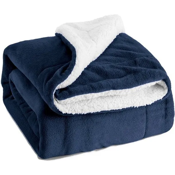 Fantaslook Sherpa Fleece Blankets Double Reversible Comforter for Bed Warm Soft Flannel Twin Blanket