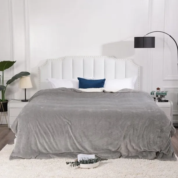Fantaslook Sherpa Fleece Blankets Double Reversible Comforter for Bed Warm Soft Flannel Twin Blanket