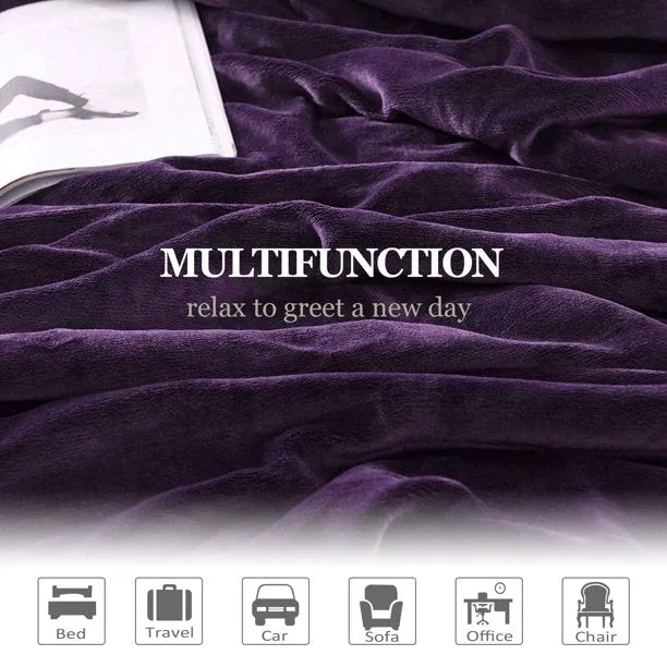 Fantaslook Sherpa Fleece Blankets Double Reversible Comforter for Bed Warm Soft Flannel Twin Blanket