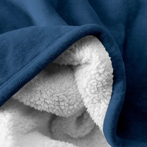 Fantaslook Sherpa Fleece Blankets Double Reversible Comforter for Bed Warm Soft Flannel Twin Blanket