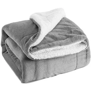 Fantaslook Sherpa Fleece Blankets Double Reversible Comforter for Bed Warm Soft Flannel Twin Blanket