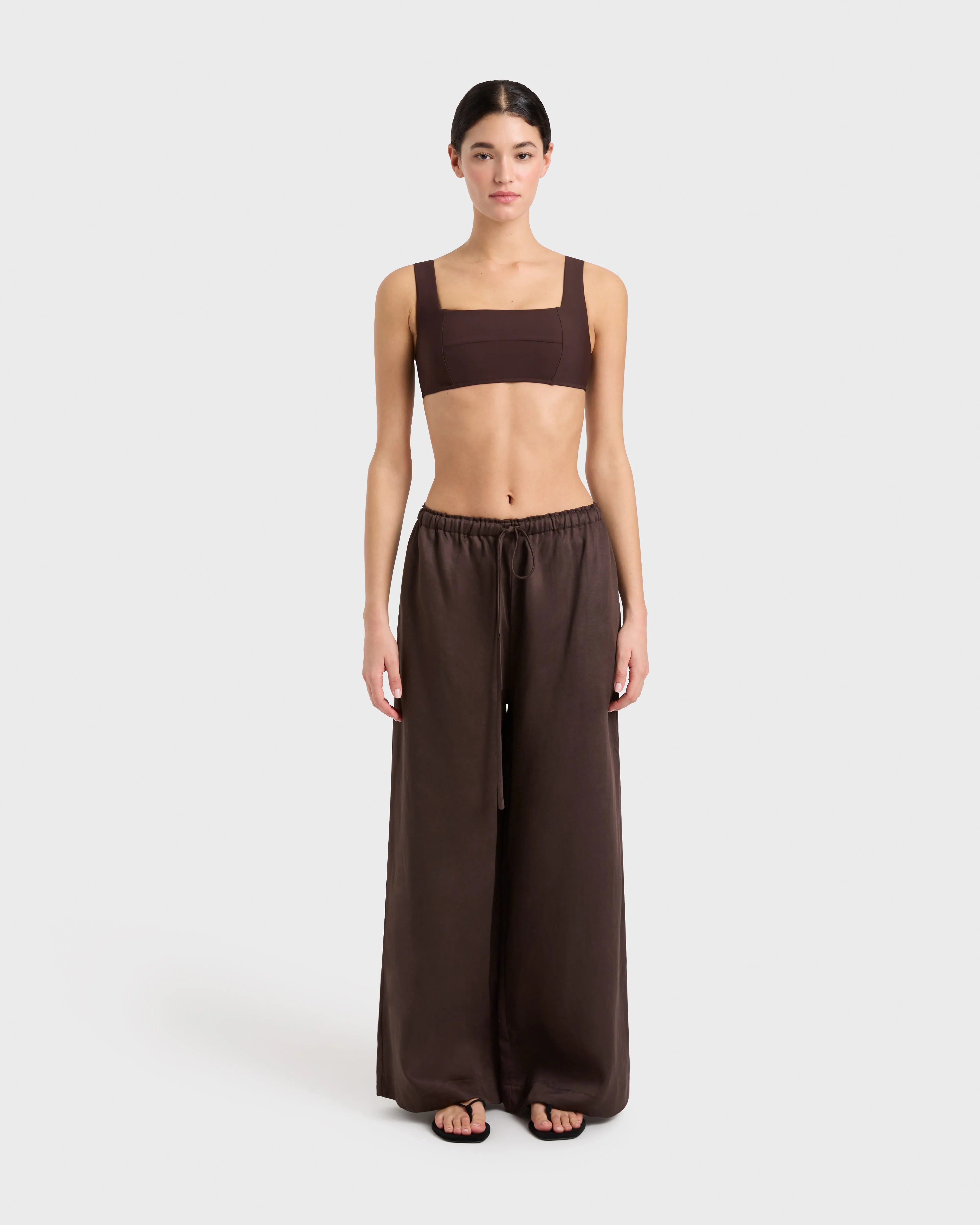 Fluid Drawstring Pant - Mocha