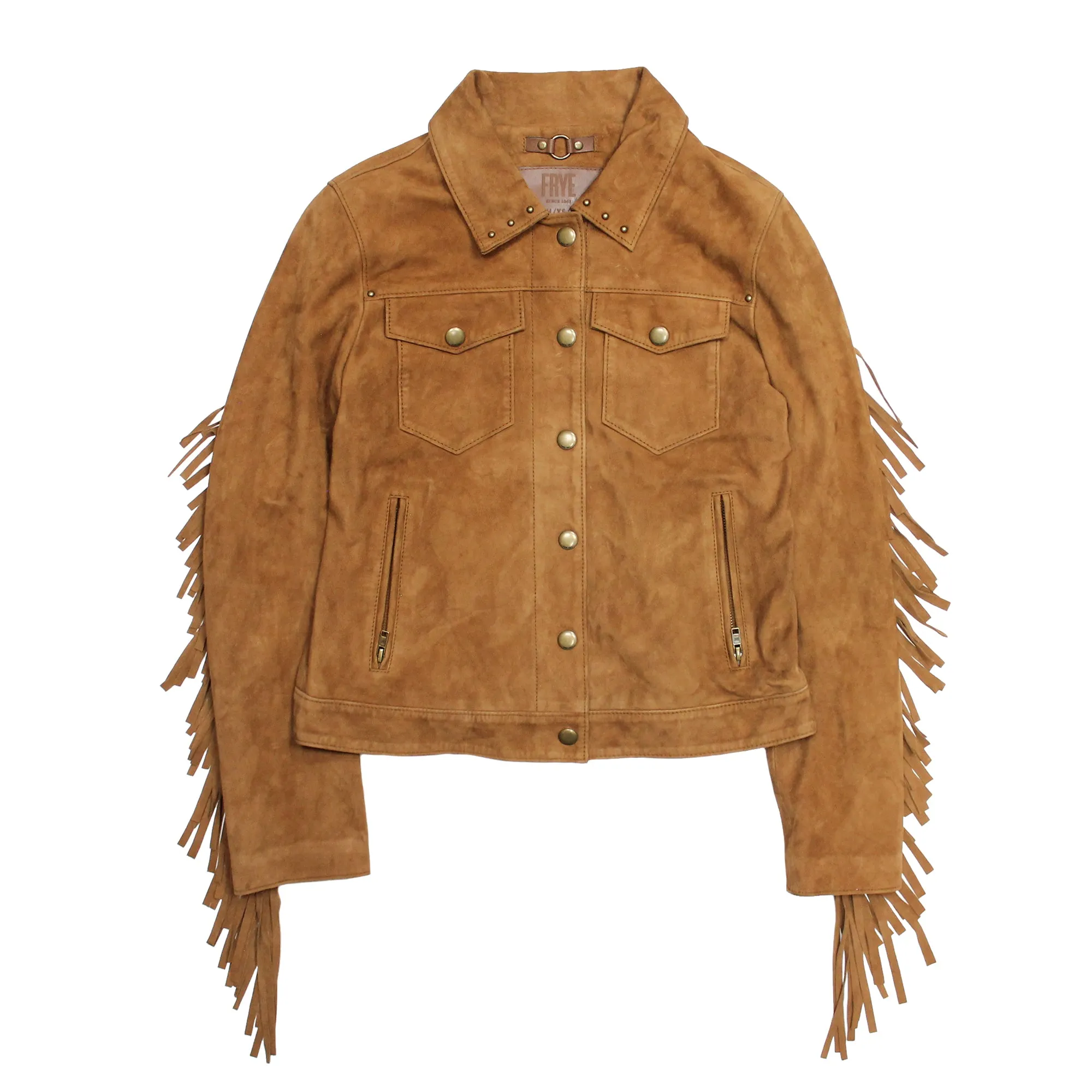 Frye Oxblood Fringed Jacket