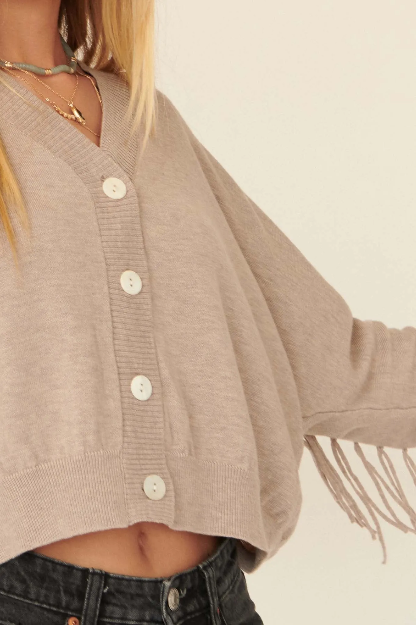 Fun Lovin' Solid Fringe Cardigan